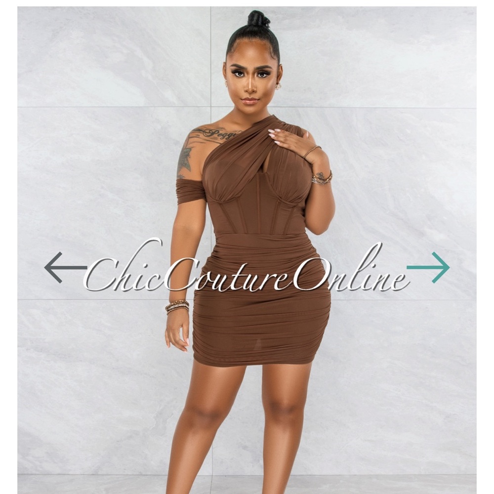 Warrior brown party dress. Dress is beautiful, just wasn't for my body type.